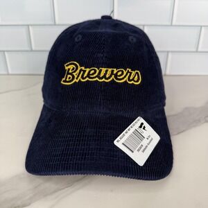 Milwaukee Brewers Hat Cap Strap Back Womens Blue MLB Baseball Corduroy New Era